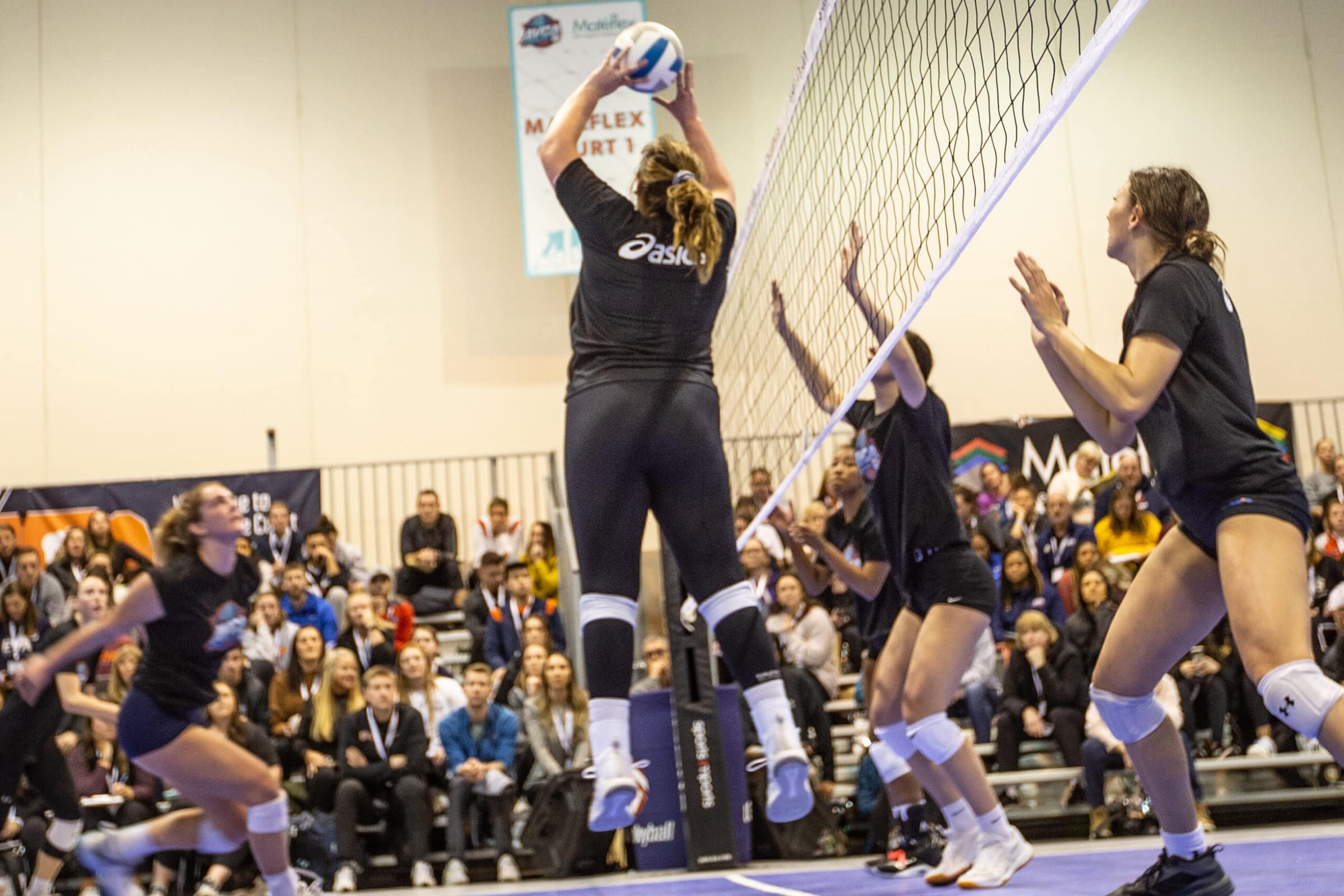 AVCA Student Athlete Demonstrator Scholarship Recipient setting at the AVCA Convention