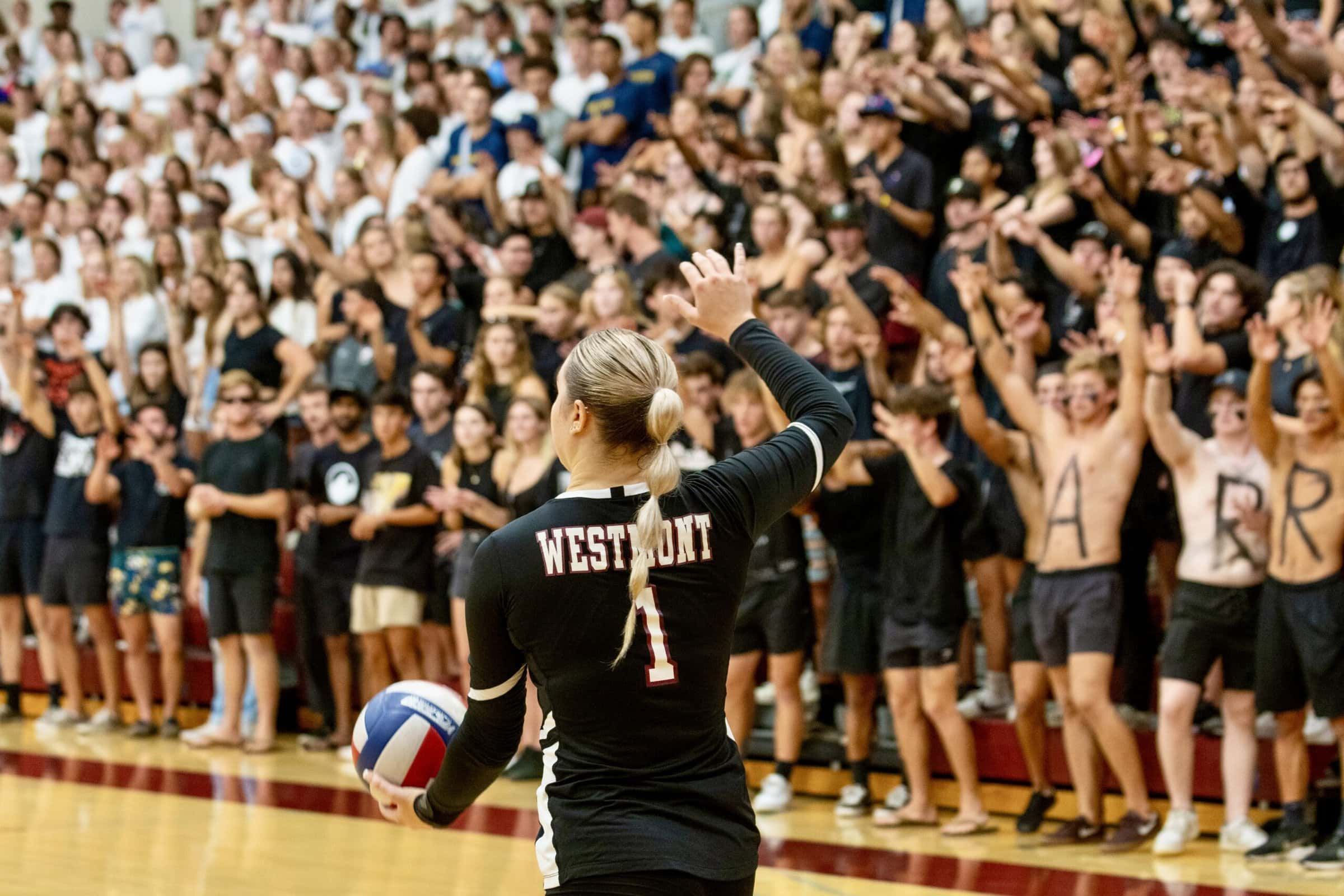 Westmont College women's volleyball - great crowd shot