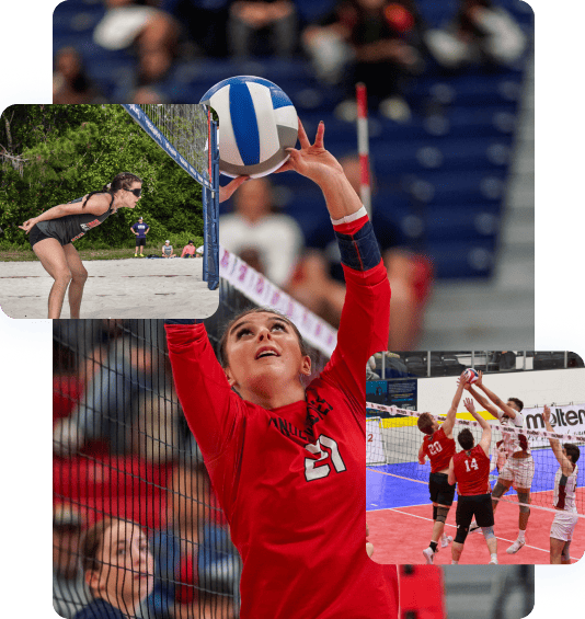 Collage Image College volleyball continues to gain in popularity.